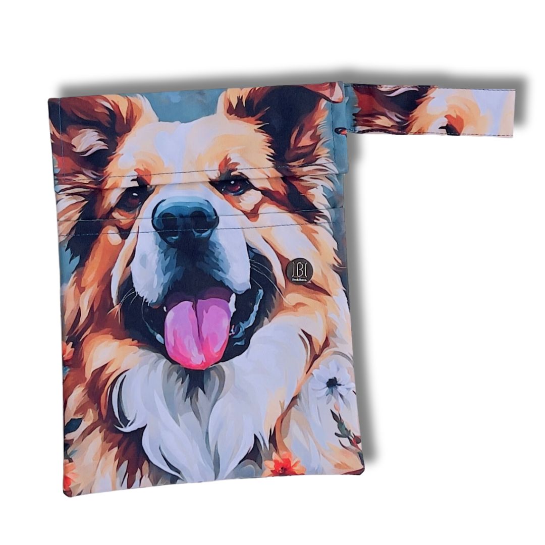 FUNDA PARA LIBROS GOLD | BORDER COLLIE| PERRO| LONA