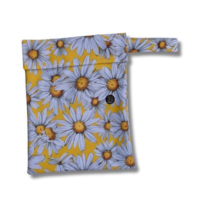FUNDA PARA LIBROS GOLD |MARGARITAS EN FONDO AMARILLO | LONA