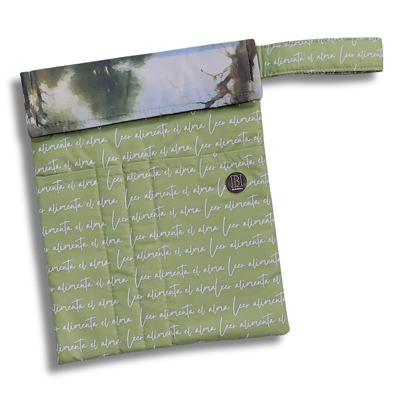 FUNDA PARA LIBROS ECO l LEYENDO PARA RECARGARl ANTIFLUIDO/ACOLCHADO