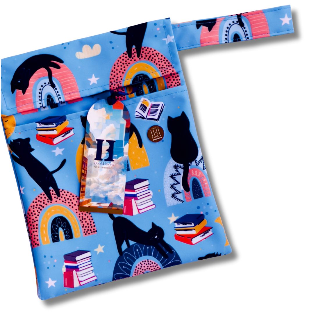 FUNDA PARA LIBROS GOLD |GATOS Y LIBROS | LONA