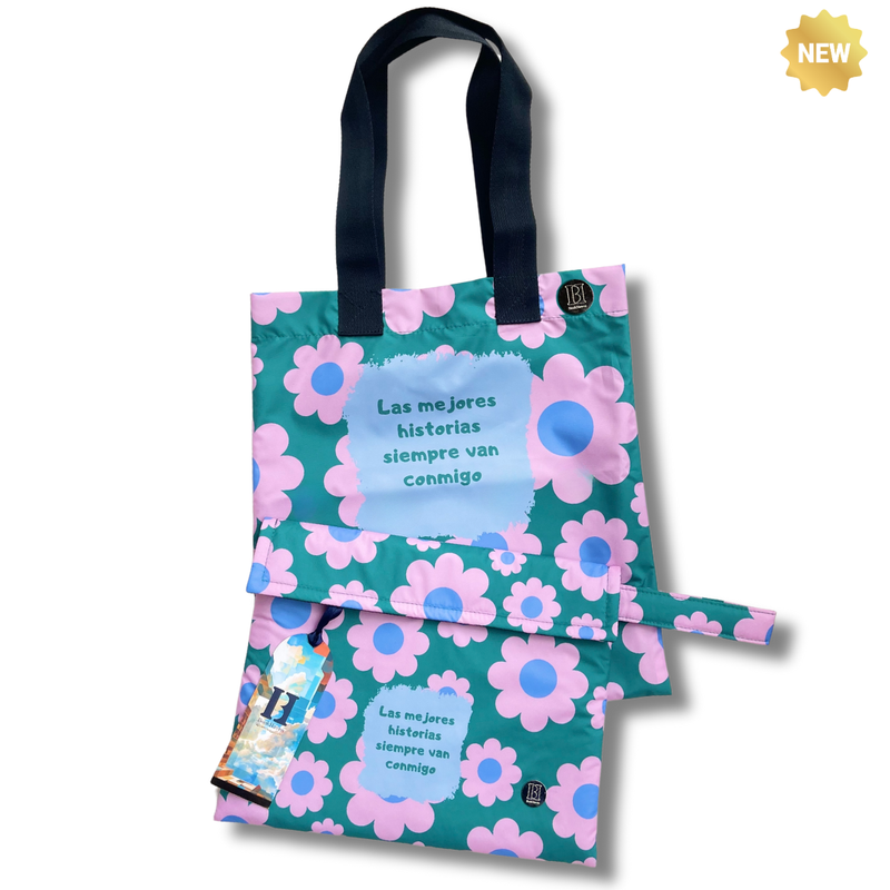 KIT FUNDA Y TOTE BAG PARA LIBROS ECO | JARDÍN LITERARIO