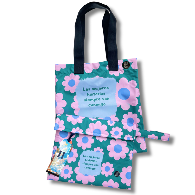 KIT FUNDA Y TOTE BAG PARA LIBROS ECO | JARDÍN LITERARIO