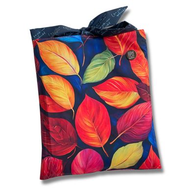 FUNDA PARA LIBROS ECO BOWS ACOLCHADA| HOJAS DE OTOÑO|  ANTIFLUIDO| DOBLE FAZ