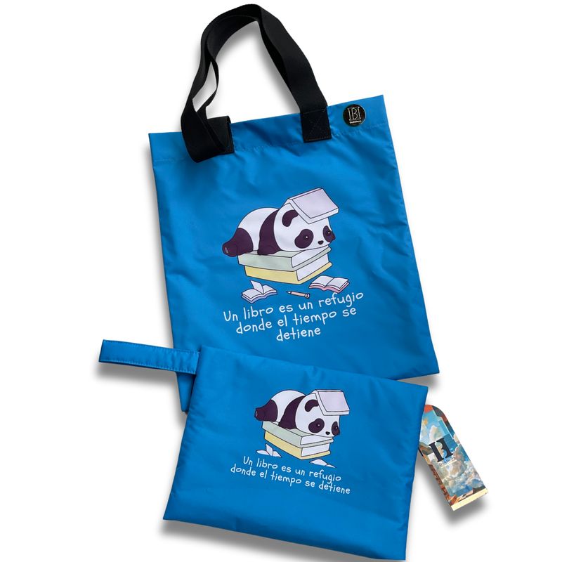 KIT FUNDA Y TOTE BAG PARA LIBROS ECO | REFUGIO SEGURO