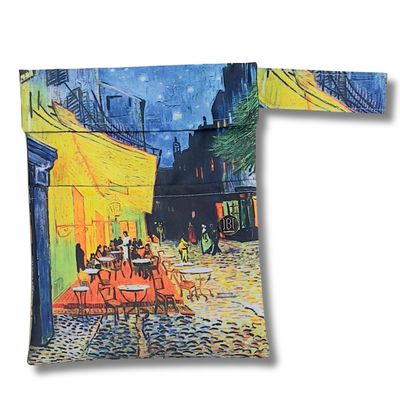 FUNDA PARA LIBROS ART ECO|  LA TERRAZA DE CAFÉ POR LA NOCHE / VINCENT VAN GOGH| LONA
