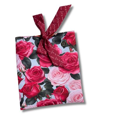 FUNDA PARA LIBROS ECO BOWS ACOLCHADA| ROSAS |  ANTIFLUIDO| DOBLE FAZ