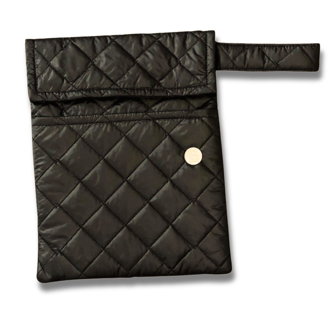 FUNDA PARA LIBROS GOLD |NEGRO | ACOLCHADO/ANTIFLUIDO/ROMBOS