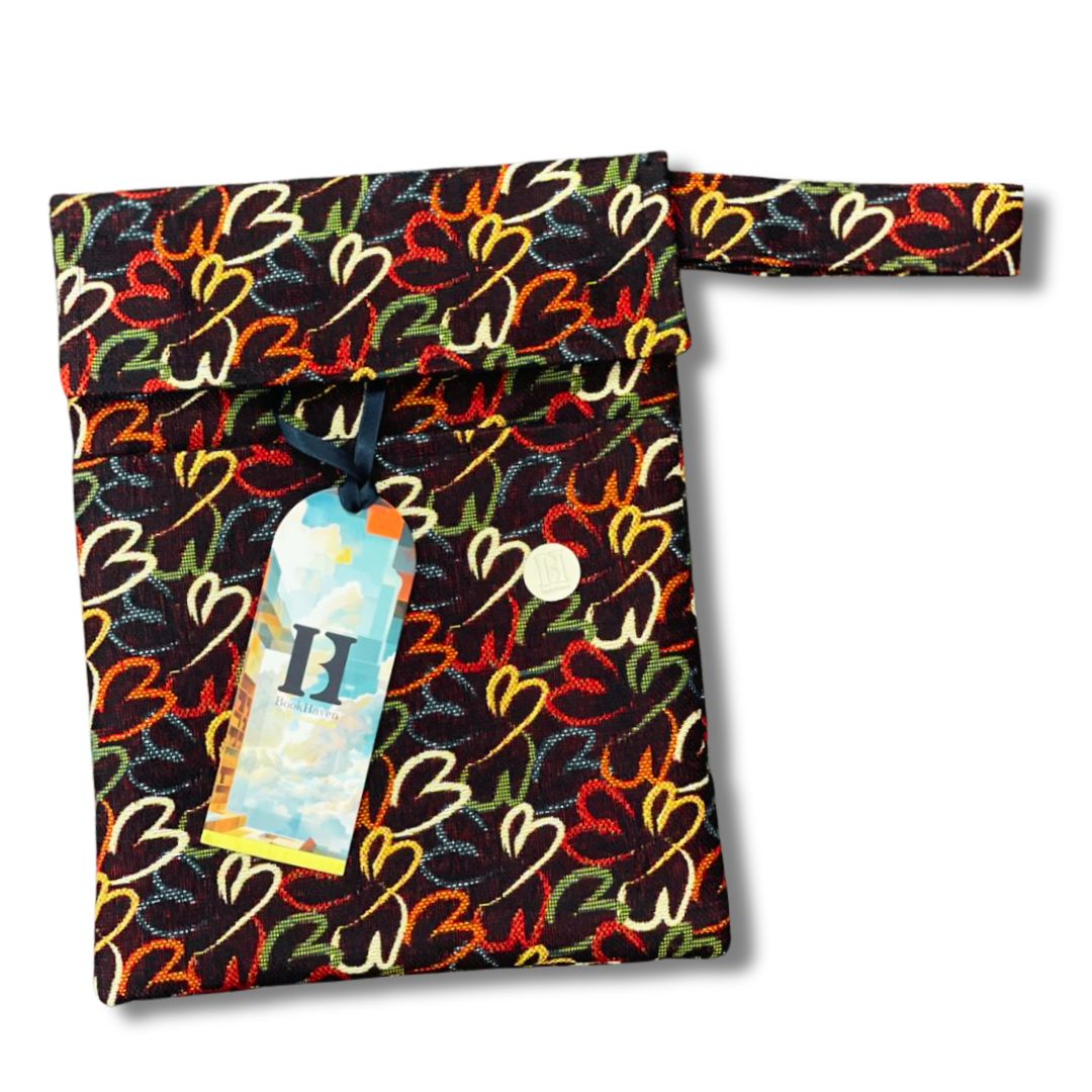 FUNDA PARA LIBROS LUXE |CORAZONES TEJIDOS| JACQUARD NOBLE