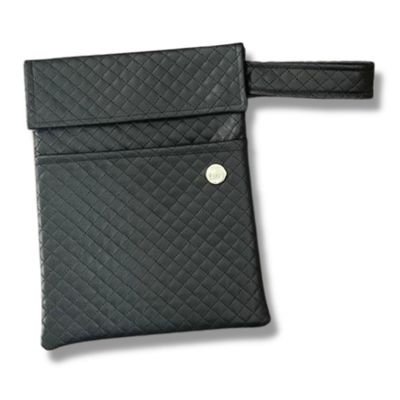 FUNDA PARA LIBROS  | NEGRO | CUERO VEGANO ROMBOS| LUXE