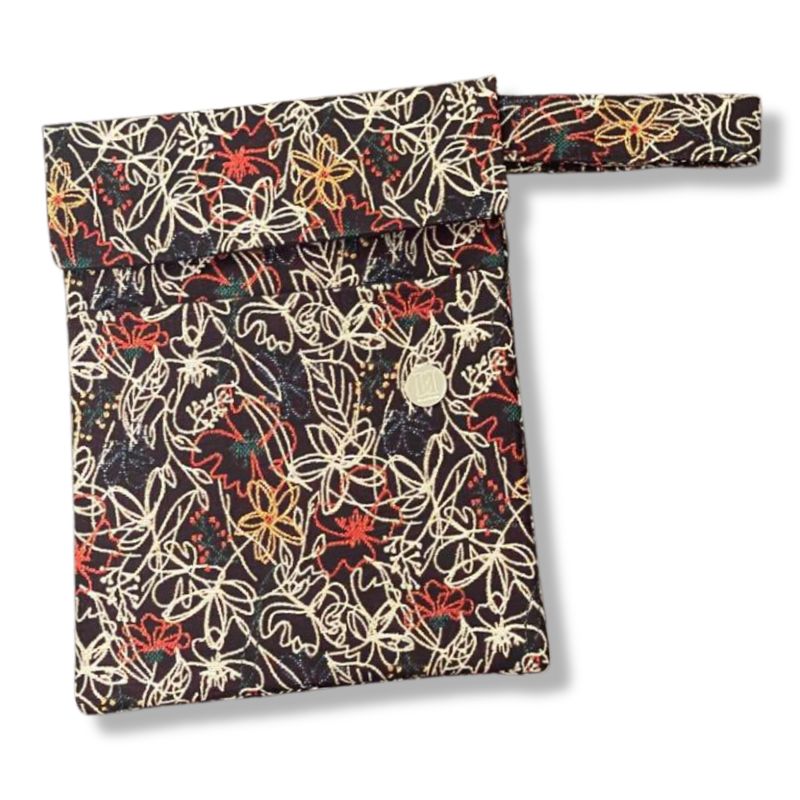 FUNDA PARA LIBROS LUXE |HOJAS Y FLORES TEJIDAS BLANCAS  | JACQUARD NOBLE