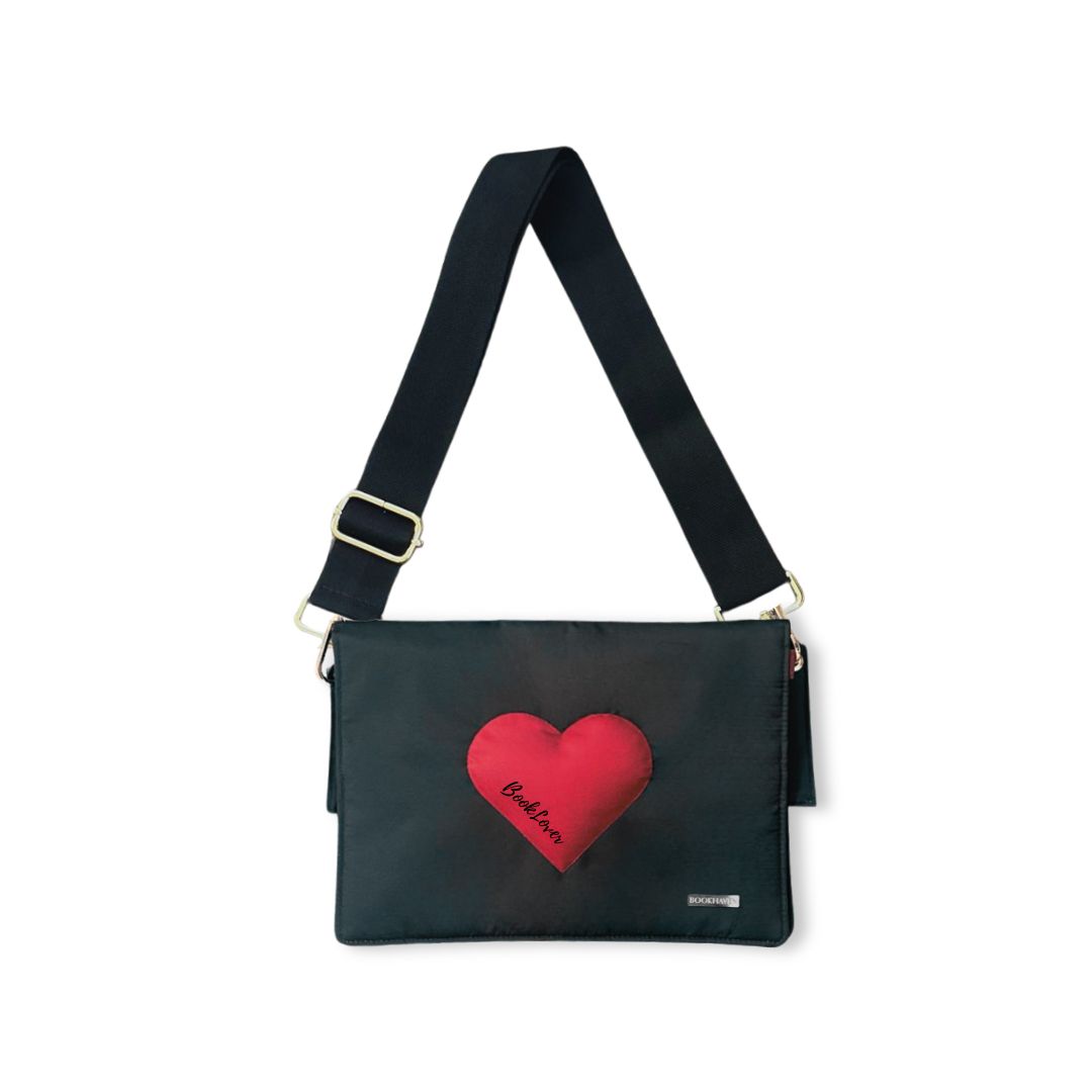 BOOK PURSE |  EDICIÓN SELECCIONADA | CORAZÓN ROJO | LONA IMPERMEABLE