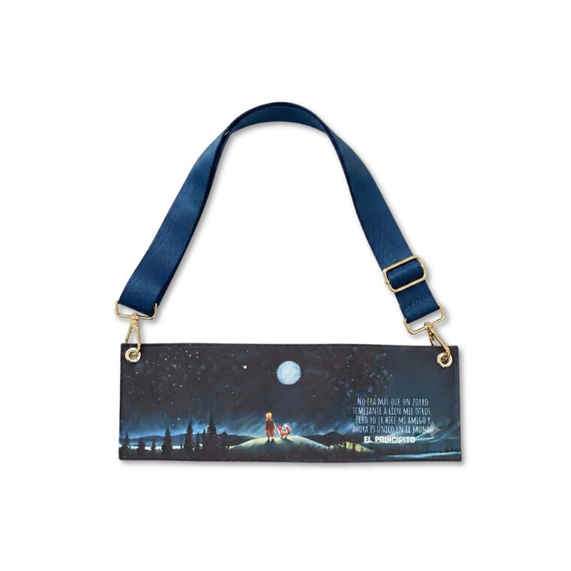 BOOK PURSE |  EDICIÓN SELECCIONADA | STRAP  + MARCAPÁGINA +ESTUCHE TRANSPARENTE LARGE |PRINCIPITO, EL ZORRO Y LA LUNA