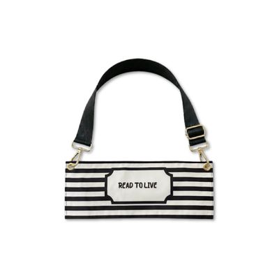 BOOK PURSE |  EDICIÓN SELECCIONADA | STRAP  + MARCAPÁGINA +ESTUCHE TRANSPARENTE LARGE |BLANCO Y NEGRO