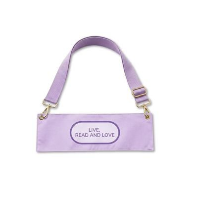 BOOK PURSE |  EDICIÓN SELECCIONADA | STRAP  + MARCAPÁGINA +ESTUCHE TRANSPARENTE LARGE |BRUMA DE LAVANDA