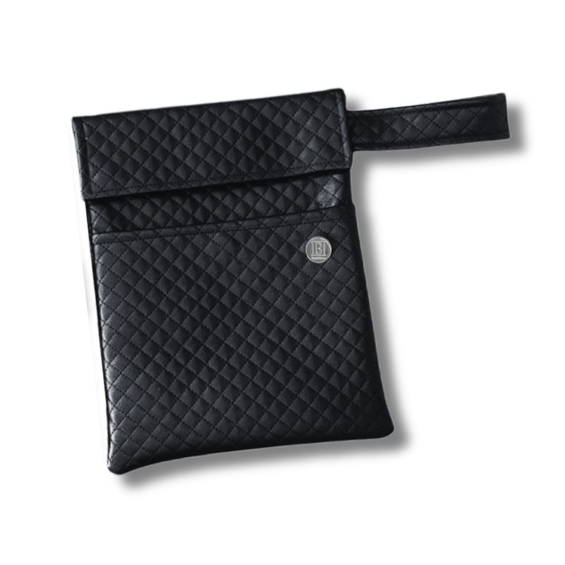 FUNDA PARA LIBROS GOLD | NEGRO ROMBOS | CUERO VEGANO