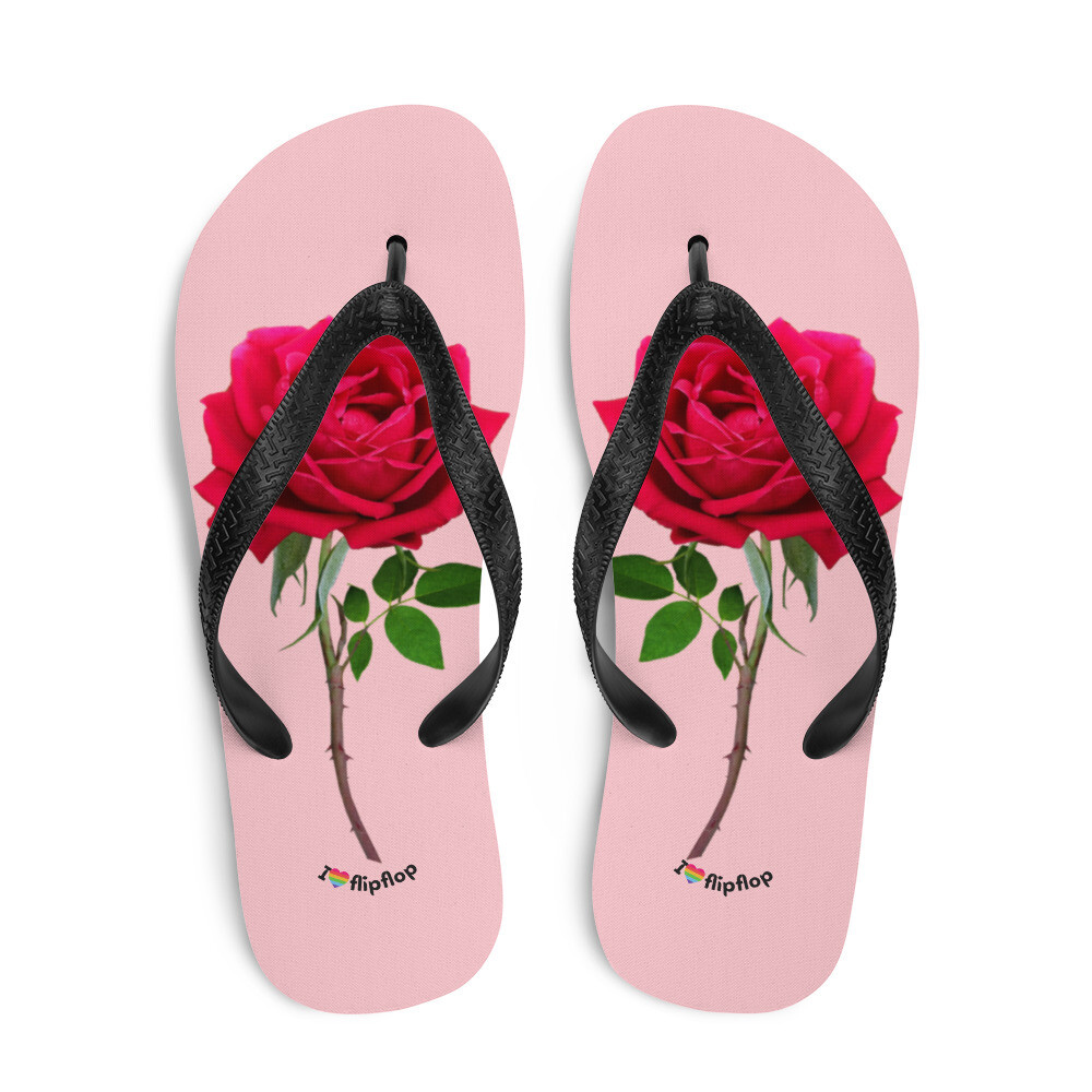 Flower Pink Rose Flip Flop Women 