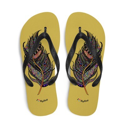 Feather Bird Quill Abstract Geometric Decorative Flip Flop