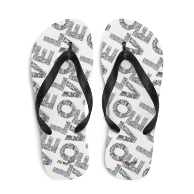 Peace Love Typography Diversity Cooperation Caring Flip-Flop