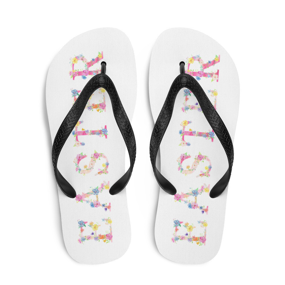 Easter Text Holiday White Spring Flip-Flop Sandal Thong Slipper