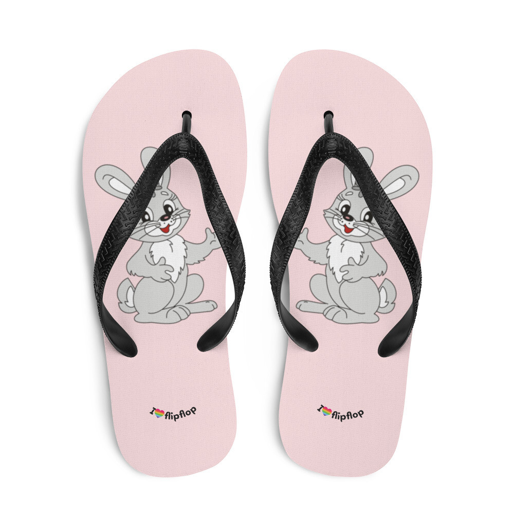 Easter Holiday Rabbit Bunny Pink Flip-Flop Sandal Slipper Thong