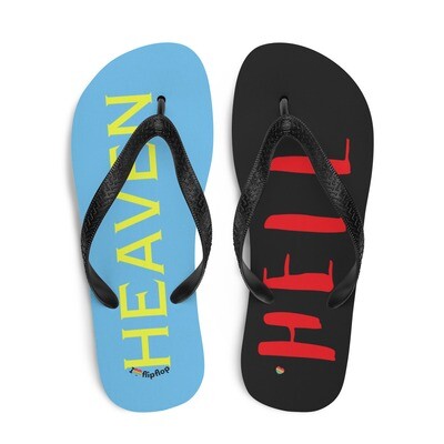Funny Hell and Heaven Black and Blue Flip-Flop Gift Idea Unisex Reverse Sandal Slipper Thong
