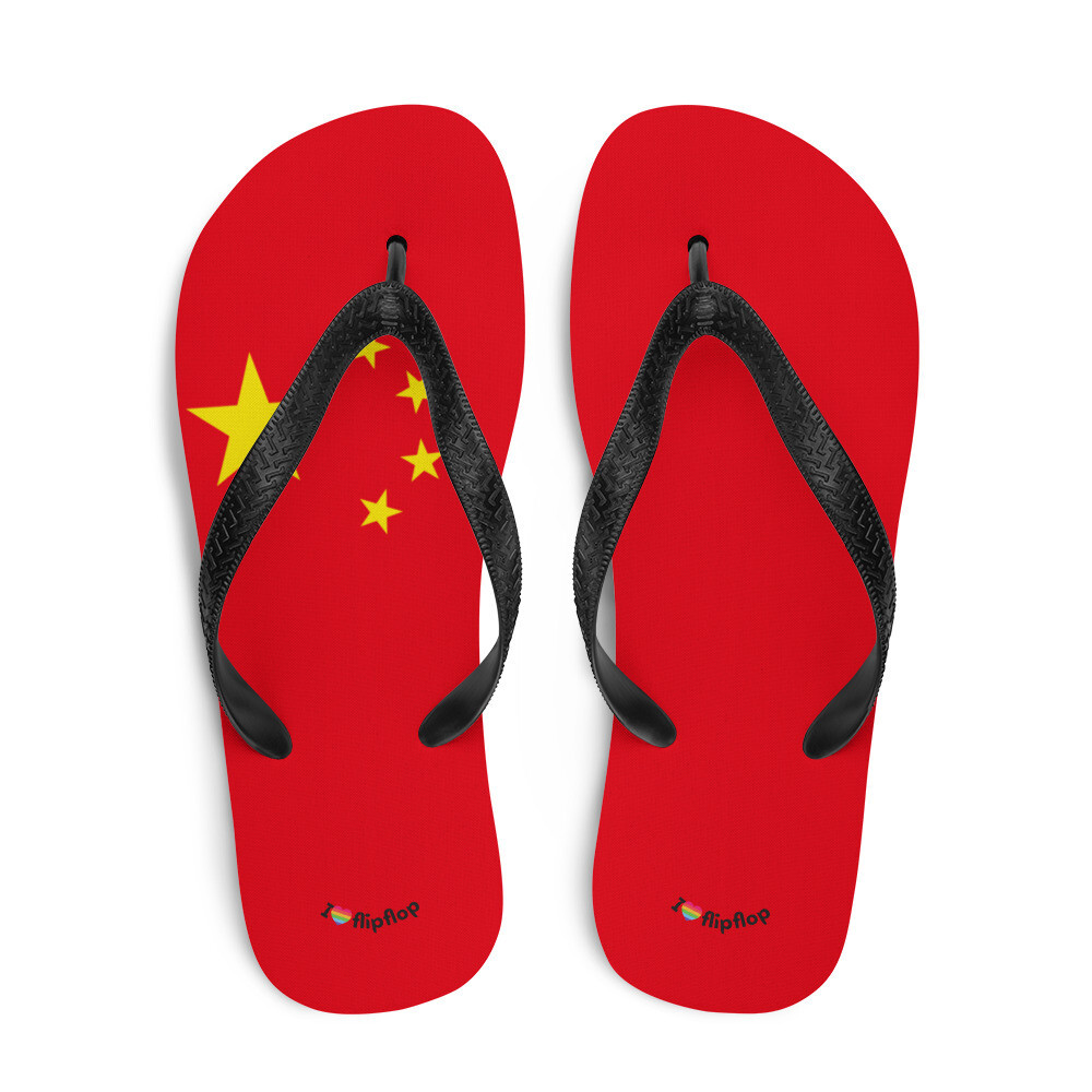 China Flag Chinese Country symbol nation PRC red Flip Flop Slippers
