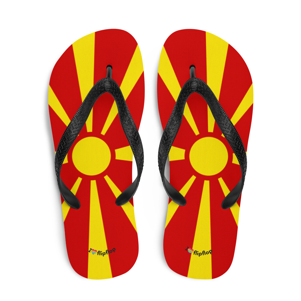 Country Flag Macedonia Sun rays Flip Flop