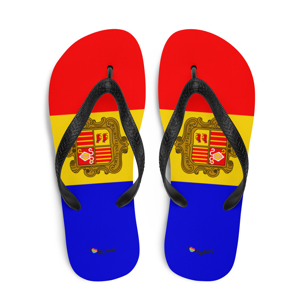 Andorra Flag Flip Flop Sandal Slippers Beach Footwear Unisex