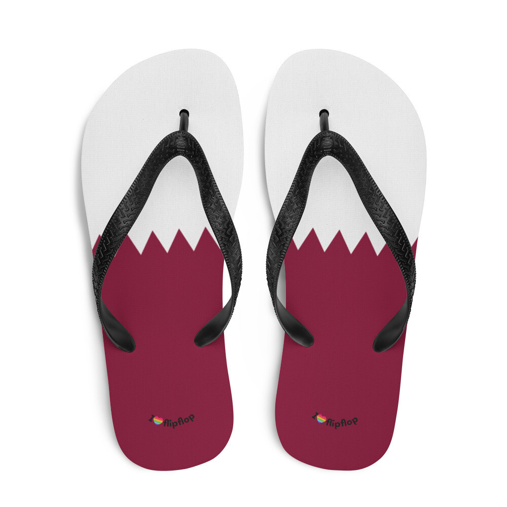 Qatar Flag Flip Flop Sandal Slippers Thong Unisex