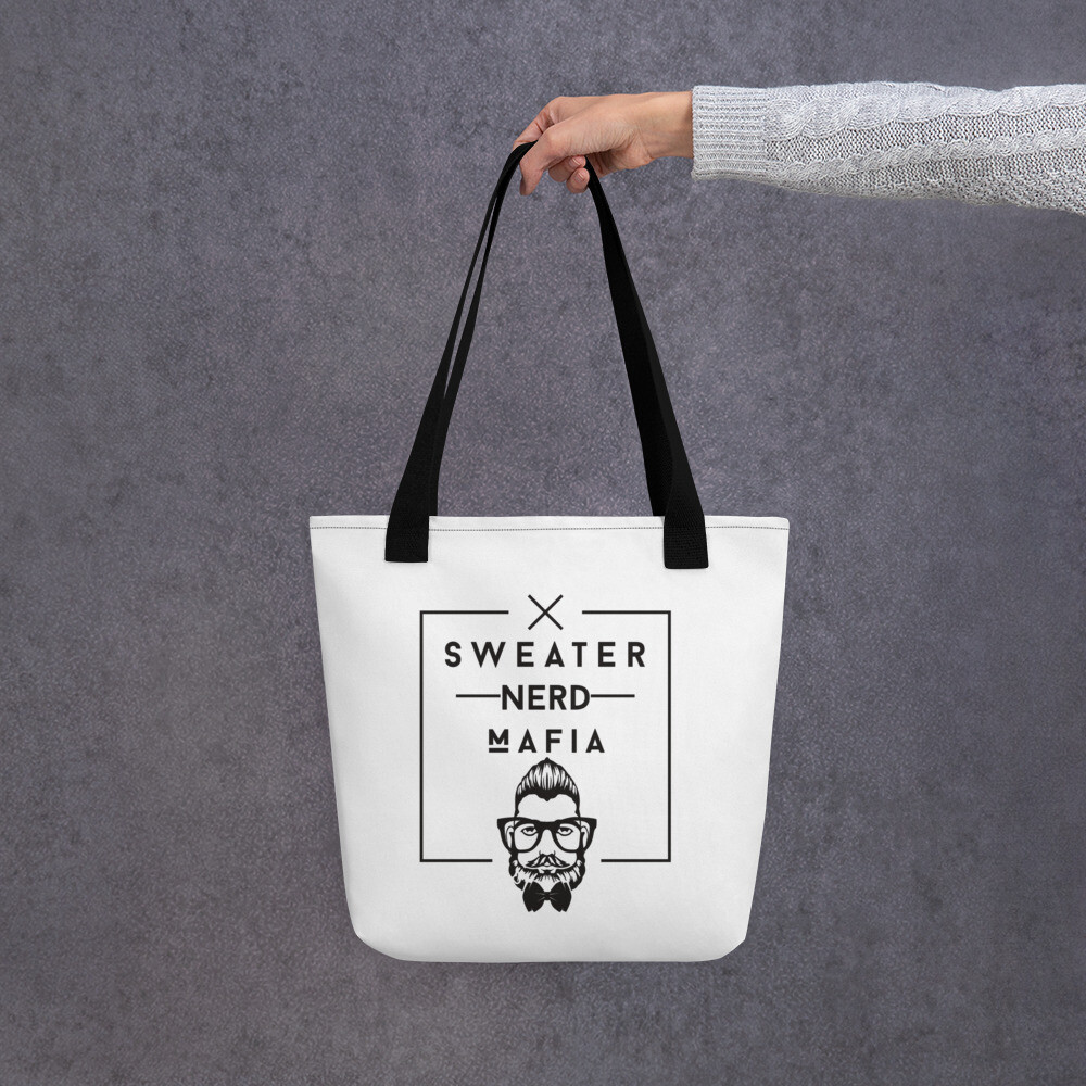 White 'Stache Tote