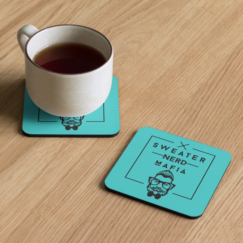 'Stache Cork-Back Coaster