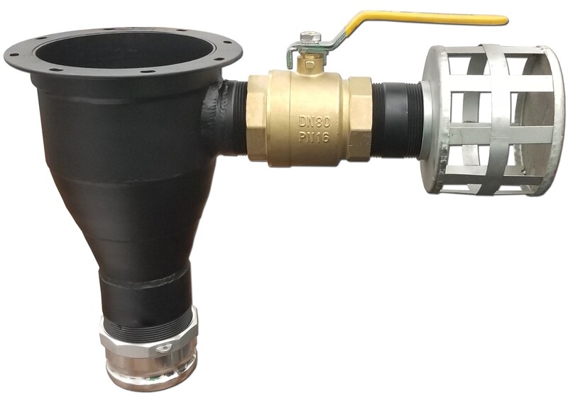 8&quot; Slotted Flange Reducer to 4&quot; Male Cam Lock Air Valve and Breather
