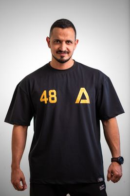 OVERSIZED T-shirt BLACK/GOLD