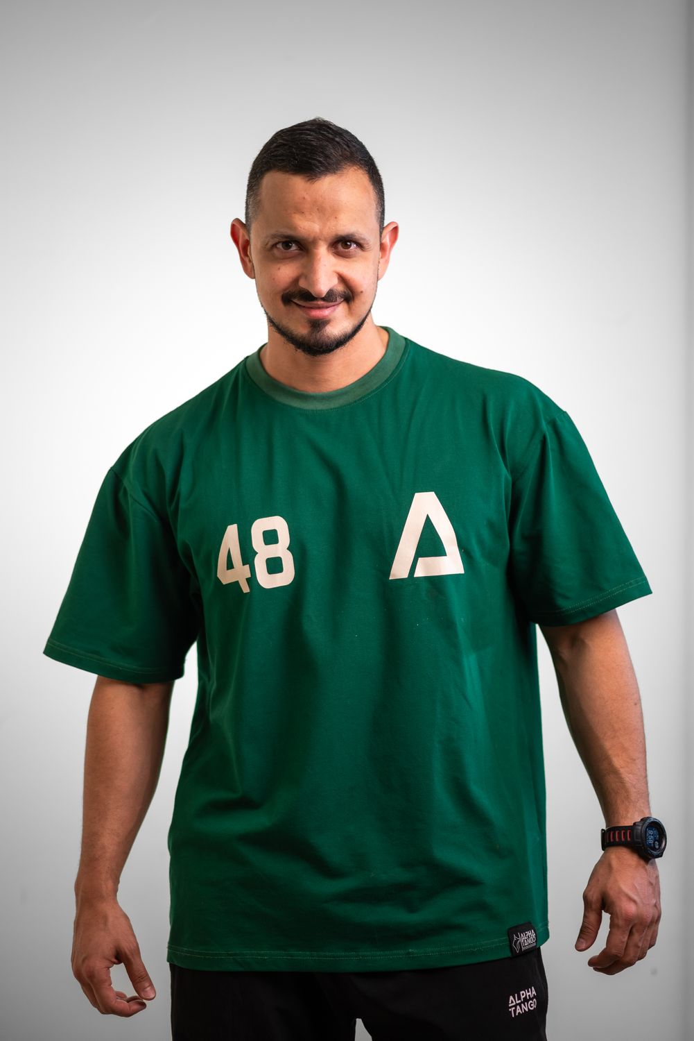 OVERSIZED T-shirt Forest GREEN/BEIGE