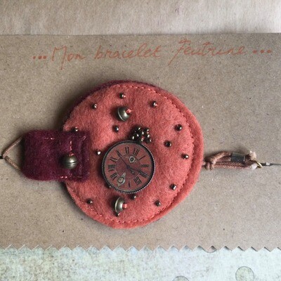 Bracelet feutrine orange horloge