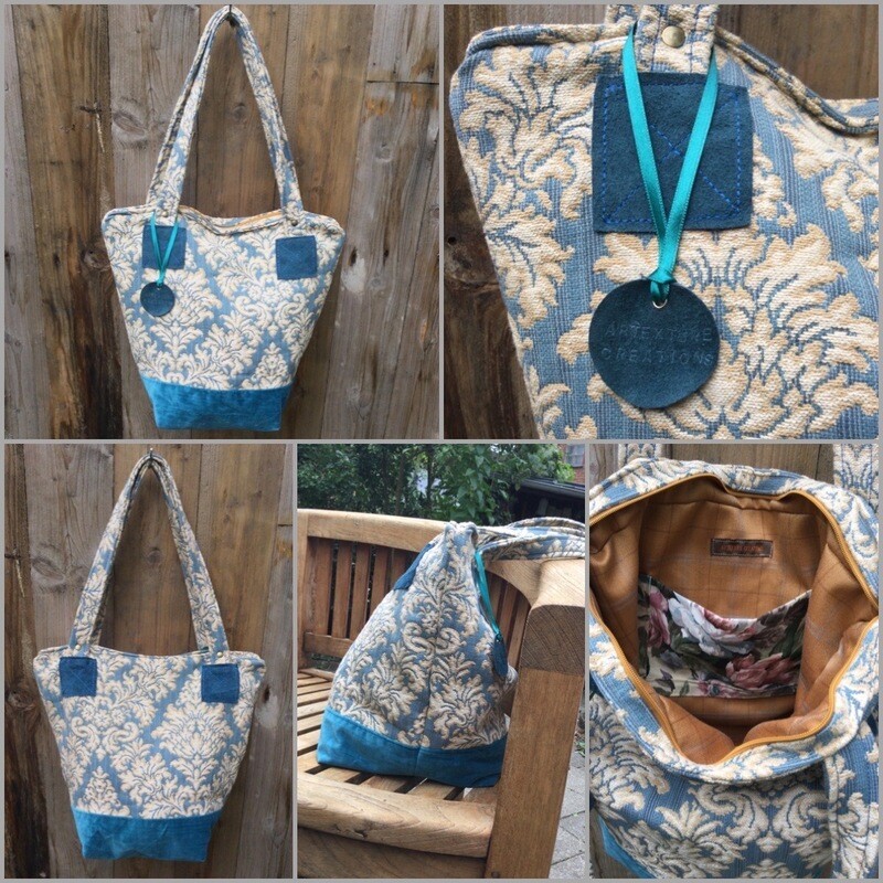 Sac seau bleu « feuilles d’acanthes »