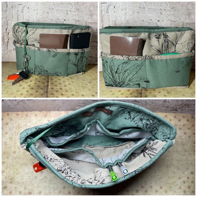 Organisateur de sac vert et taupe