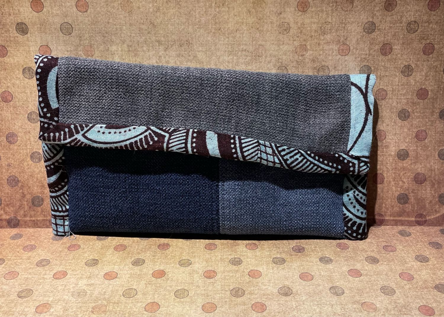 Pochette à lunettes/gsm bleue wax
