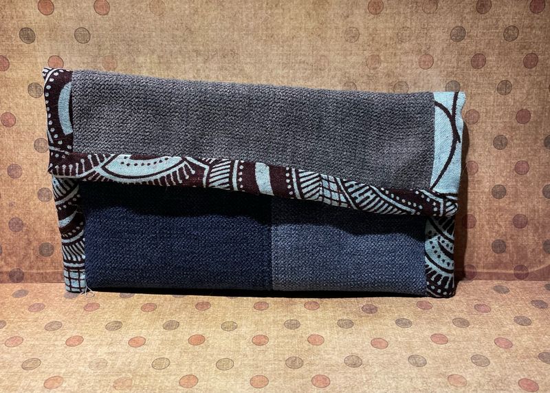 Pochette à lunettes/gsm bleue wax