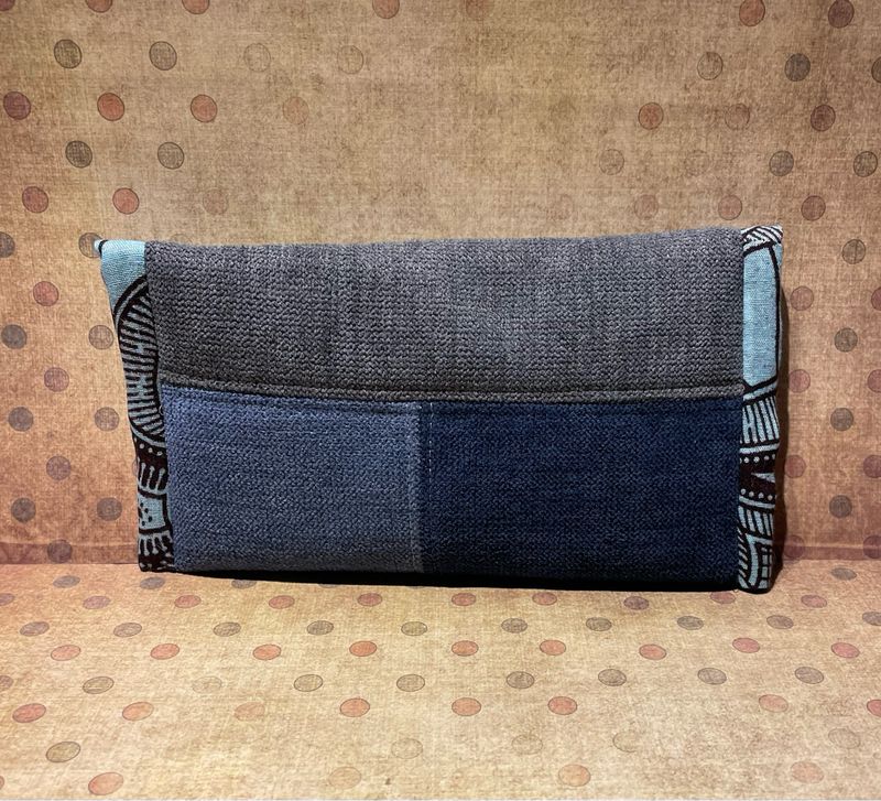 Pochette à lunettes/gsm bleue wax