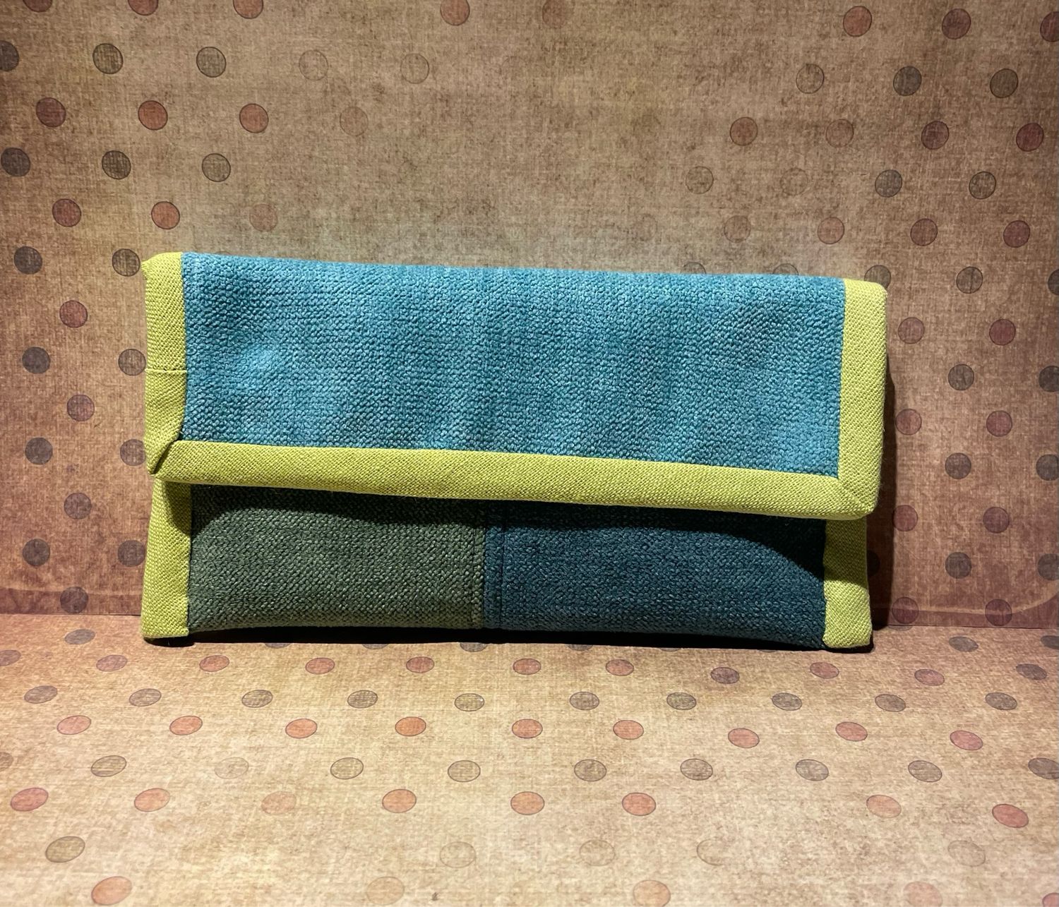 Pochette à lunettes/gsm bleue verte