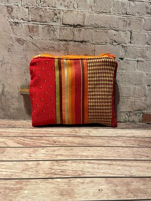 Porte monnaie ou petit vide poche patchwork orange