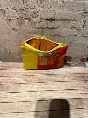 Porte monnaie patchwork rouge orangé