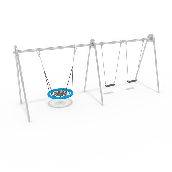Balançoire Triple  en Acier Inoxydable conforme EN1176