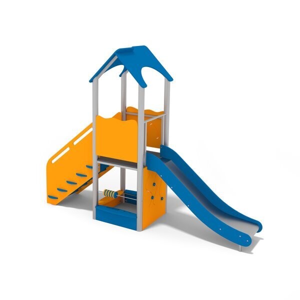 Toboggan avec bac à sable inférieur - Acier inoxydable et PEHD -  Aire de Jeux conforme EN1176