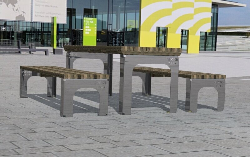 Table d'extérieur collectivités en Acier Inoxydable Personnalisable