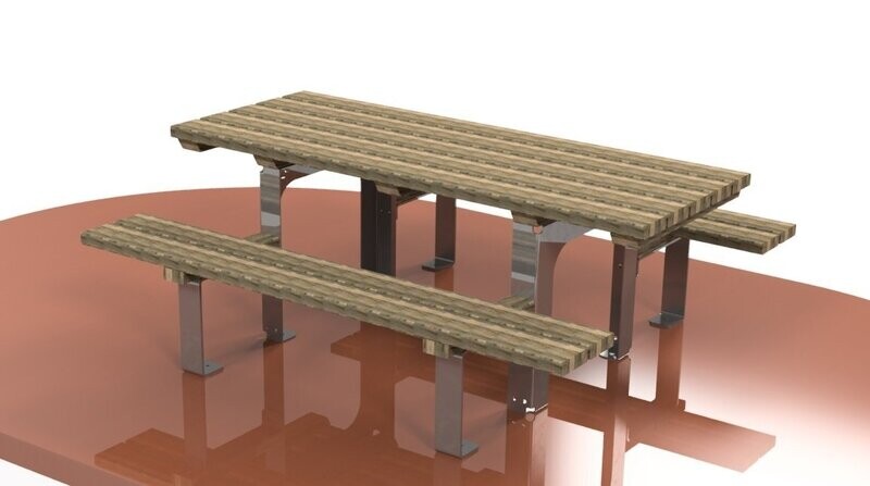 Table d'extérieur collectivités en Acier Inoxydable Personnalisable