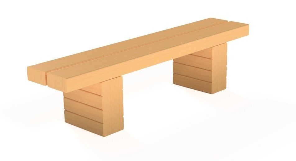 Banc d'extérieur collectivités en traverses pin classe IV