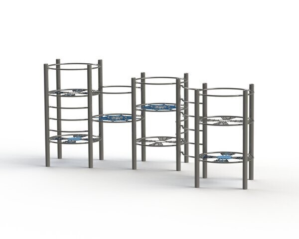 Combiné cordages et barreaux en Acier Inoxydable -  Aire de Jeux conforme EN1176