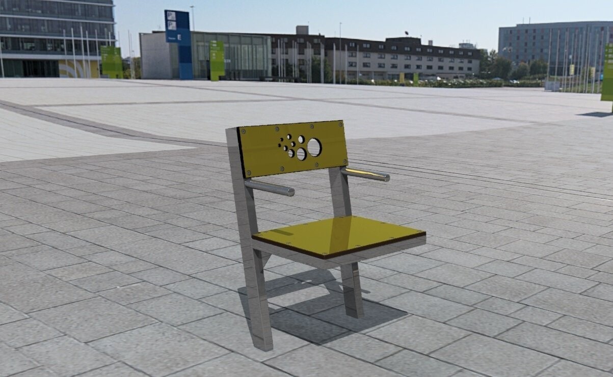 Lot de 6 Fauteuils extérieurs pour collectivités, en Acier Inoxydable